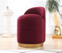 Atelier Del Sofa Puf de Terciopelo Rojo Claret